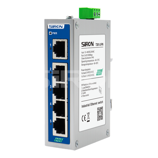 Siron T381-2-PN未管理的5个端口Profinet协议高精度工业开关